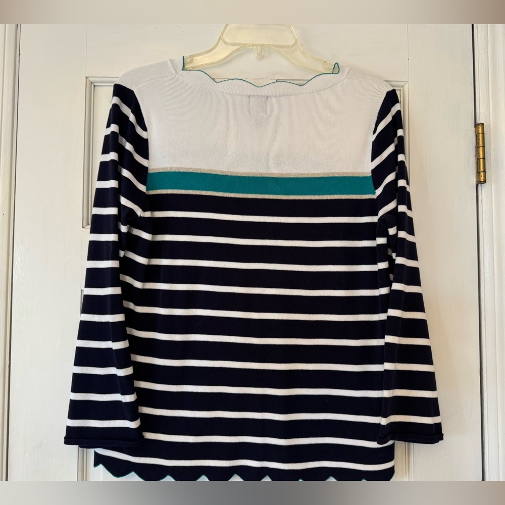 RAFAELLA striped, bell sleeve sweater;‎ MP, EUC - Picture 2 of 8